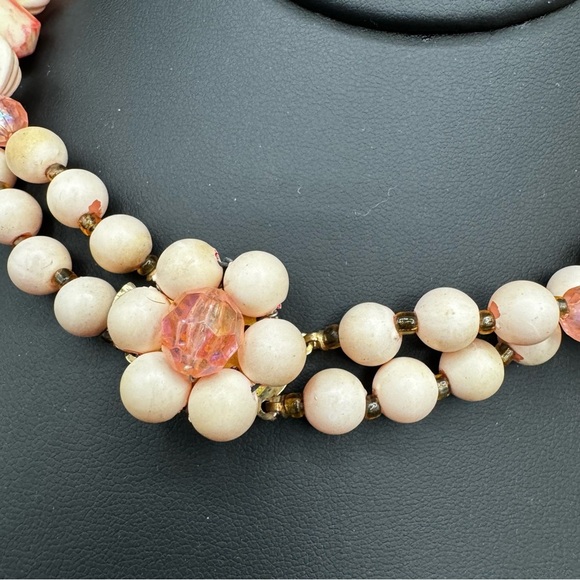 Vintage 1960s Signed Hong Kong Beaded Collar Necklace 29in - Picture 3 of 11